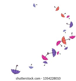 Pretty summer background with umbrellas. Umbrellas In Cartoon Free Style. Pattern Art Illustration Vector