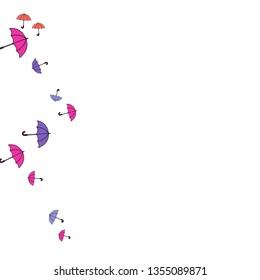 Pretty summer background with umbrellas. Umbrellas In Cartoon Free Style. Pattern Art Illustration Vector