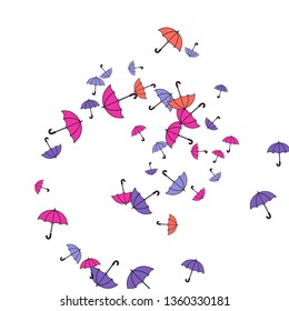 Pretty summer background with umbrellas. Umbrellas In Cartoon Free Style. Pattern Art Illustration Vector