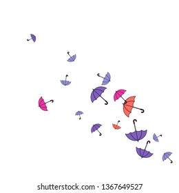Pretty summer background with umbrellas. Umbrellas In Cartoon Free Style. Pattern Art Illustration Vector