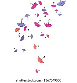 Pretty summer background with umbrellas. Umbrellas In Cartoon Free Style. Pattern Art Illustration Vector
