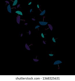 Pretty summer background with umbrellas. Umbrellas In Cartoon Free Style. Pattern Art Illustration Vector
