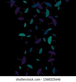 Pretty summer background with umbrellas. Umbrellas In Cartoon Free Style. Pattern Art Illustration Vector
