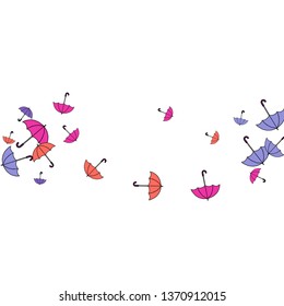 Pretty summer background with umbrellas. Umbrellas In Cartoon Free Style. Pattern Art Illustration Vector
