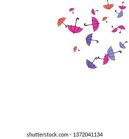Pretty summer background with umbrellas. Umbrellas In Cartoon Free Style. Pattern Art Illustration Vector
