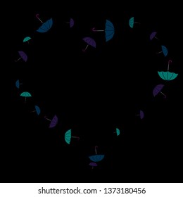 Pretty summer background with umbrellas. Umbrellas In Cartoon Free Style. Pattern Art Illustration Vector
