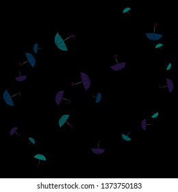 Pretty summer background with umbrellas. Umbrellas In Cartoon Free Style. Pattern Art Illustration Vector
