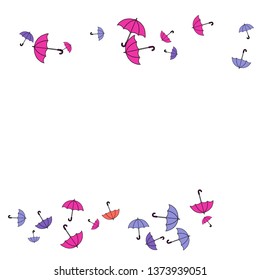 Pretty summer background with umbrellas. Umbrellas In Cartoon Free Style. Pattern Art Illustration Vector
