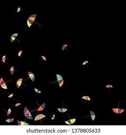 Pretty summer background with umbrellas. Umbrellas In Cartoon Free Style. Pattern Art Illustration Vector
