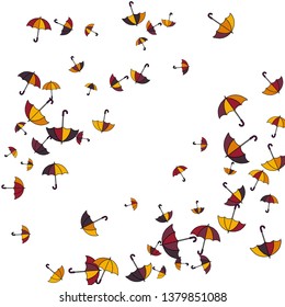 Pretty summer background with umbrellas. Umbrellas In Cartoon Free Style. Pattern Art Illustration Vector