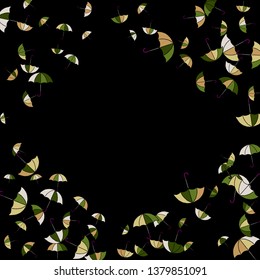Pretty summer background with umbrellas. Umbrellas In Cartoon Free Style. Pattern Art Illustration Vector