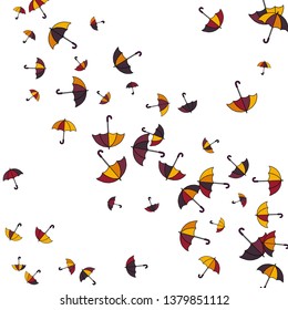 Pretty summer background with umbrellas. Umbrellas In Cartoon Free Style. Pattern Art Illustration Vector