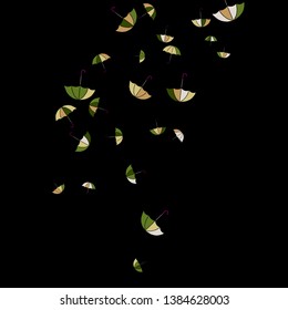 Pretty summer background with umbrellas. Umbrellas In Cartoon Free Style. Pattern Art Illustration Vector