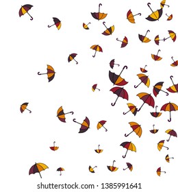 Pretty summer background with umbrellas. Umbrellas In Cartoon Free Style. Pattern Art Illustration Vector