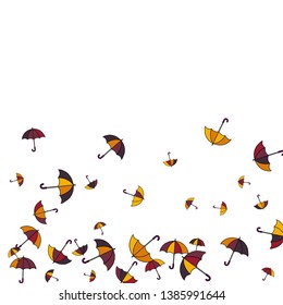 Pretty summer background with umbrellas. Umbrellas In Cartoon Free Style. Pattern Art Illustration Vector