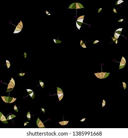 Pretty summer background with umbrellas. Umbrellas In Cartoon Free Style. Pattern Art Illustration Vector