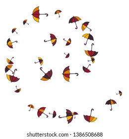 Pretty summer background with umbrellas. Umbrellas In Cartoon Free Style. Pattern Art Illustration Vector