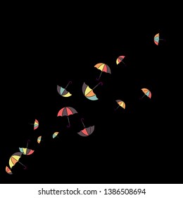 Pretty summer background with umbrellas. Umbrellas In Cartoon Free Style. Pattern Art Illustration Vector