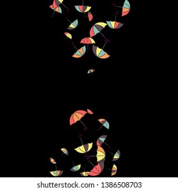 Pretty summer background with umbrellas. Umbrellas In Cartoon Free Style. Pattern Art Illustration Vector