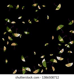 Pretty summer background with umbrellas. Umbrellas In Cartoon Free Style. Pattern Art Illustration Vector