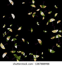 Pretty summer background with umbrellas. Umbrellas In Cartoon Free Style. Pattern Art Illustration Vector