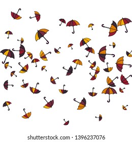 Pretty summer background with umbrellas. Umbrellas In Cartoon Free Style. Pattern Art Illustration Vector
