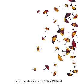 Pretty summer background with umbrellas. Umbrellas In Cartoon Free Style. Pattern Art Illustration Vector
