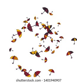 Pretty summer background with umbrellas. Umbrellas In Cartoon Free Style. Pattern Art Illustration Vector
