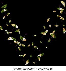 Pretty summer background with umbrellas. Umbrellas In Cartoon Free Style. Pattern Art Illustration Vector
