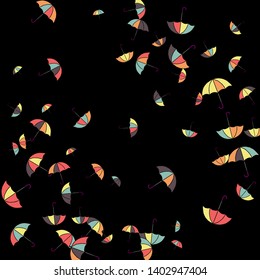Pretty summer background with umbrellas. Umbrellas In Cartoon Style. Pattern Art Illustration Vector
