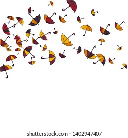 Pretty summer background with umbrellas. Umbrellas In Cartoon Style. Pattern Art Illustration Vector
