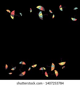 Pretty summer background with umbrellas. Umbrellas In Cartoon Free Style. Pattern Art Illustration Vector
