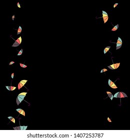 Pretty summer background with umbrellas. Umbrellas In Cartoon Free Style. Pattern Art Illustration Vector
