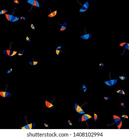 Pretty summer background with umbrellas. Umbrellas In Cartoon Free Style. Pattern Art Illustration Vector
