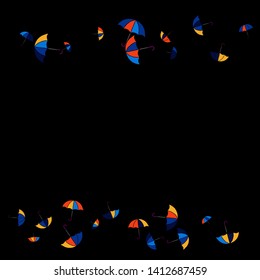 Pretty summer background with umbrellas. Umbrellas In Cartoon Free Style. Pattern Art Illustration Vector
