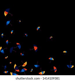 Pretty summer background with umbrellas. Umbrellas In Cartoon Free Style. Pattern Art Illustration Vector
