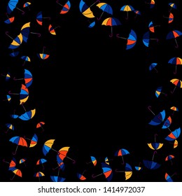 Pretty summer background with umbrellas. Umbrellas In Cartoon Free Style. Pattern Art Illustration Vector
