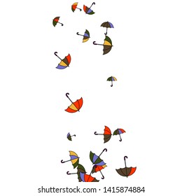 Pretty summer background with umbrellas. Umbrellas In Cartoon Free Style. Pattern Art Illustration Vector
