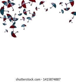 Pretty summer background with umbrellas. Umbrellas In Cartoon Free Style. Pattern Art Illustration Vector
