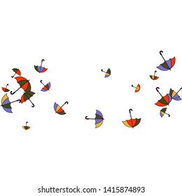 Pretty summer background with umbrellas. Umbrellas In Cartoon Free Style. Pattern Art Illustration Vector

