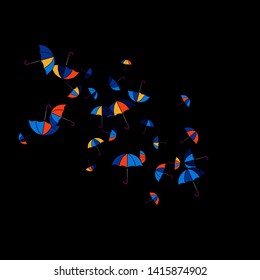Pretty summer background with umbrellas. Umbrellas In Cartoon Free Style. Pattern Art Illustration Vector
