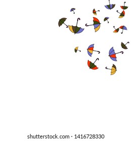 Pretty summer background with umbrellas. Umbrellas In Cartoon Free Style. Pattern Art Illustration Vector
