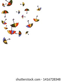 Pretty summer background with umbrellas. Umbrellas In Cartoon Free Style. Pattern Art Illustration Vector

