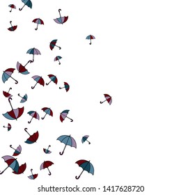 Pretty summer background with umbrellas. Umbrellas In Cartoon Free Style. Pattern Art Illustration Vector
