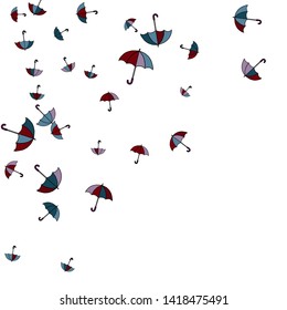 Pretty summer background with umbrellas. Umbrellas In Cartoon Free Style. Pattern Art Illustration Vector
