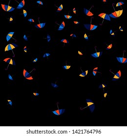 Pretty summer background with umbrellas. Umbrellas In Cartoon Free Style. Pattern Art Illustration Vector
