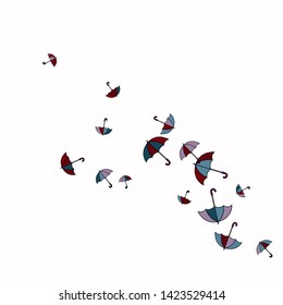 Pretty summer background with umbrellas. Umbrellas In Cartoon Free Style. Pattern Art Illustration Vector
