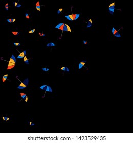 Pretty summer background with umbrellas. Umbrellas In Cartoon Free Style. Pattern Art Illustration Vector

