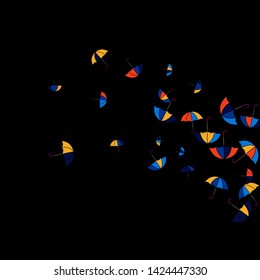Pretty summer background with umbrellas. Umbrellas In Cartoon Free Style. Pattern Art Illustration Vector
