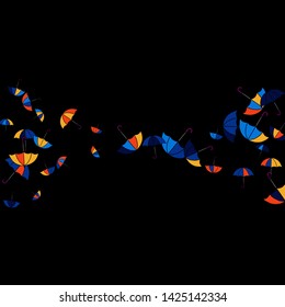 Pretty summer background with umbrellas. Umbrellas In Cartoon Free Style. Pattern Art Illustration Vector
